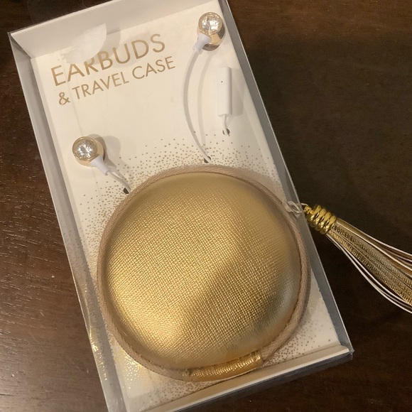 NIP Ann Taylor Ear Buds & Gold Case 🎶 - Picture 2 of 3